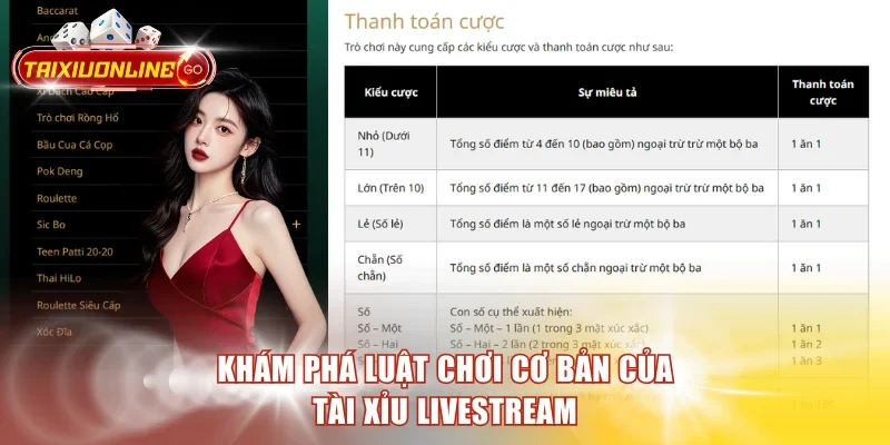 Khám phá luật chơi cơ bản của Tài xỉu Livestream